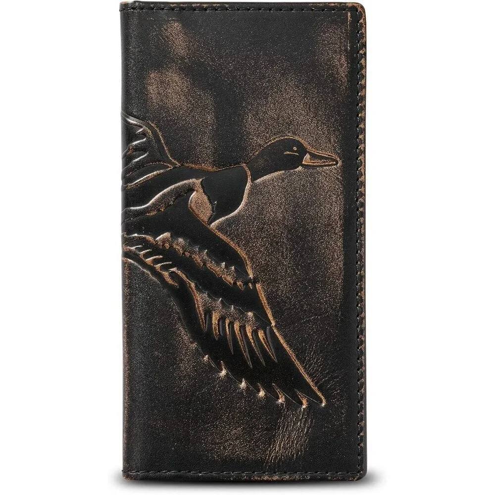 🆕Men Black Co. DUCK Long Wallet Grain Leather Long Bifold Wallet Hunter Gift